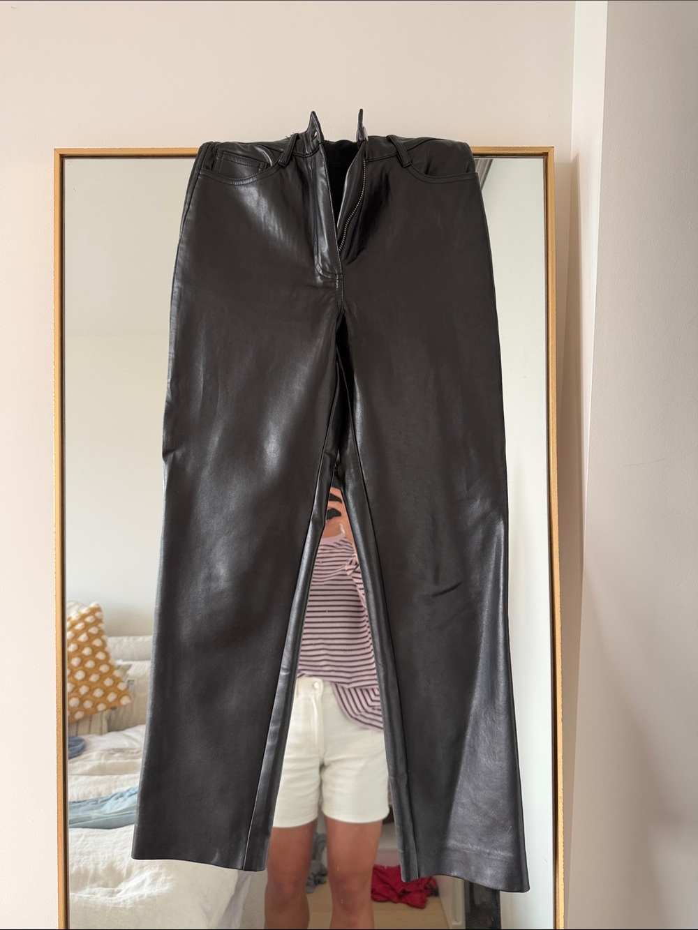 Wilfred Black Straight-Leg Faux Leather Pants